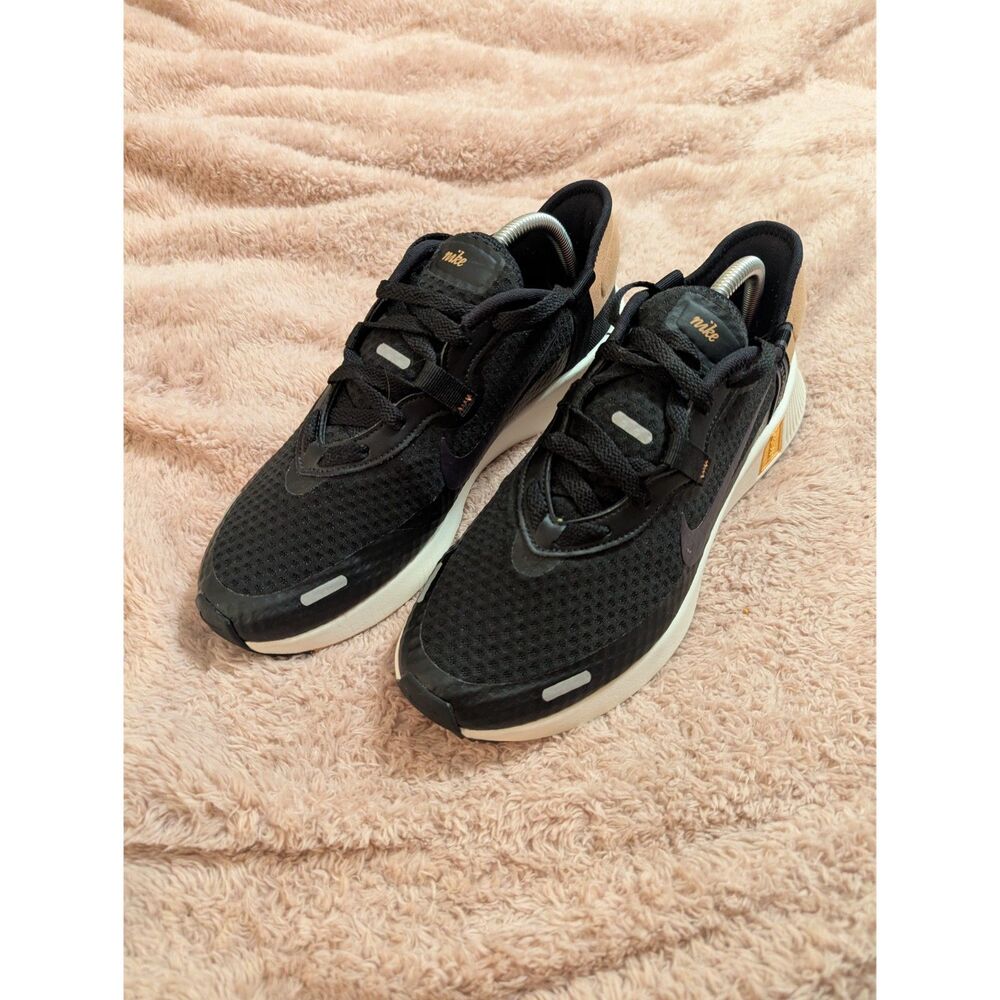 Nike Reposto Black Light Cognac Casual Running Shoes Womens Size 10
